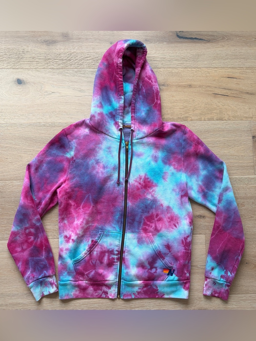 Aviator Nation Tie Dye Hoodie Jogger Sweatpants Set Pink Blue USA Women’s M*M5 - Picture 2 of 7